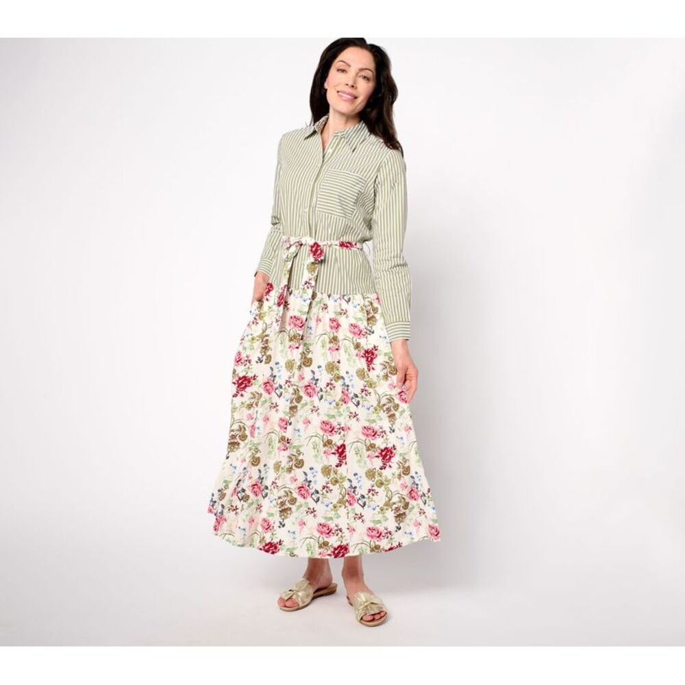 Studio Park Women's Petite Dress PL x Rosina Grosso Printed Multi-colored